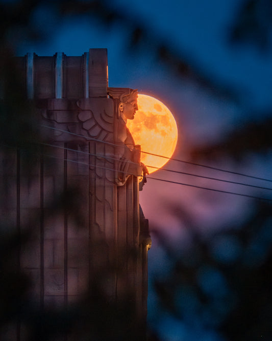 June Guardian Moon Rising in Cleveland, Ohio