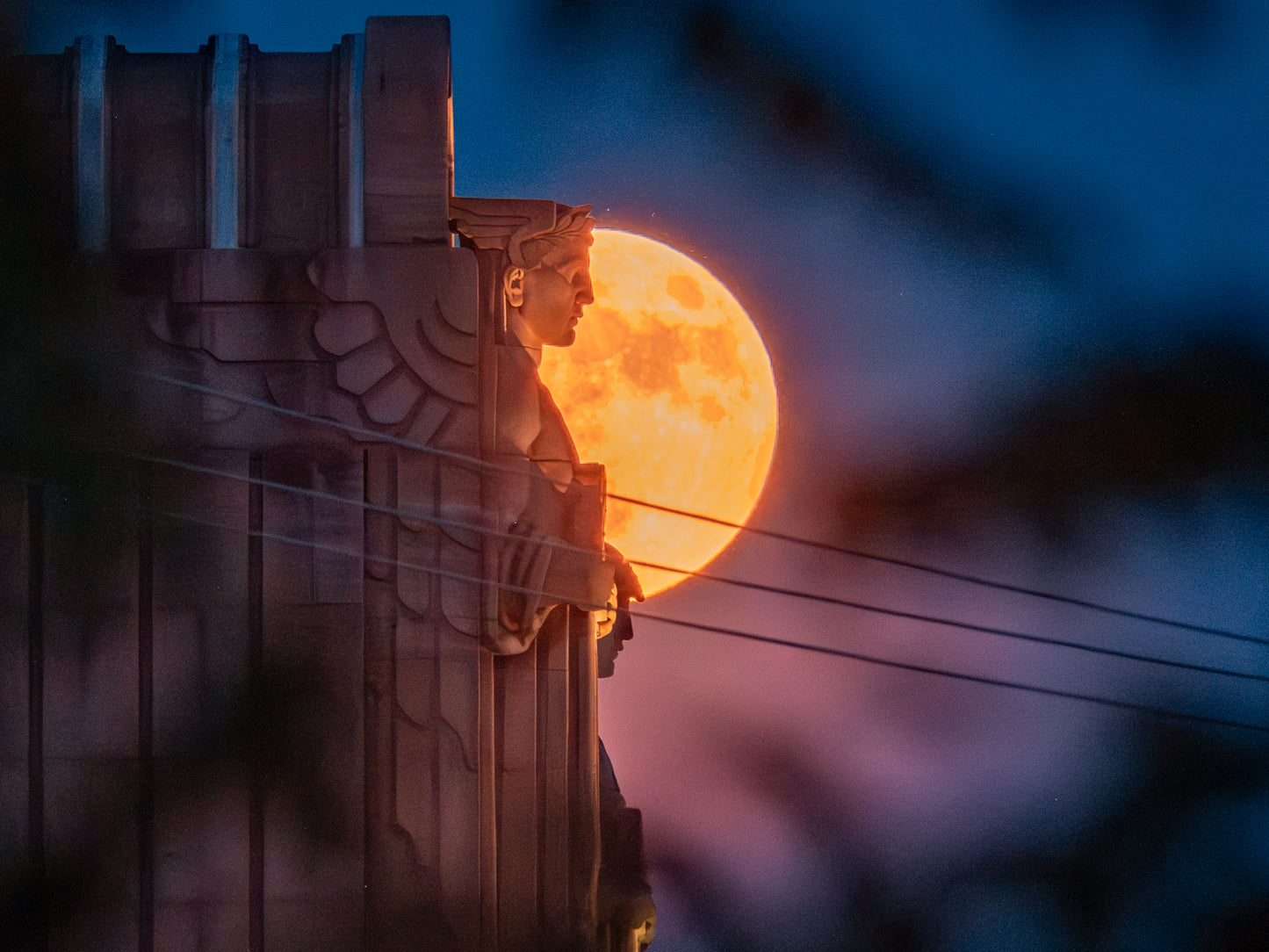 June Guardian Moon Rising in Cleveland, Ohio