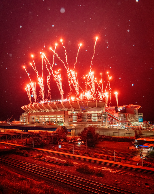 A Thursday Night Football Snowglobe in Cleveland, Ohio