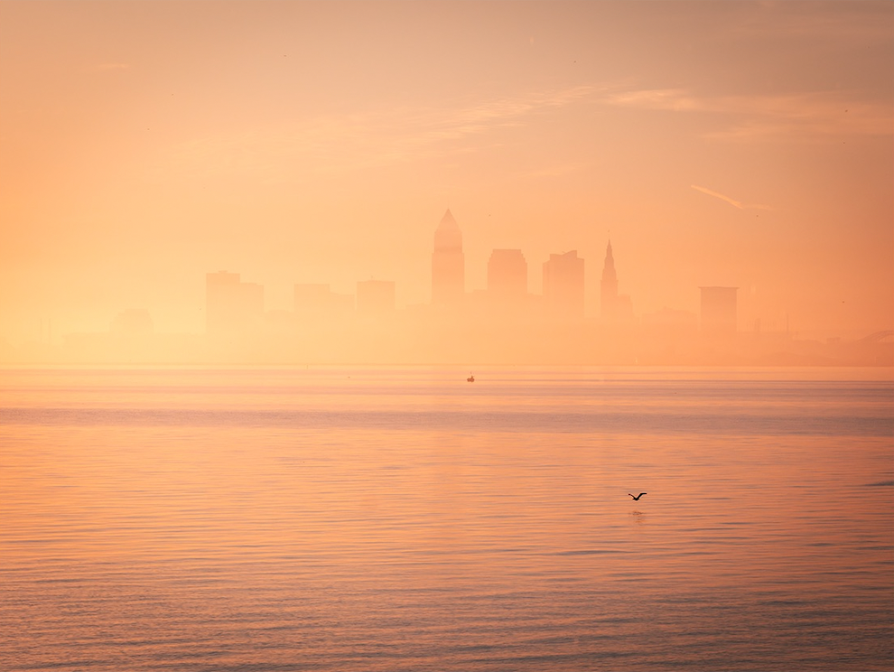 Summer Fog over Cleveland, Ohio from Lakewood Park