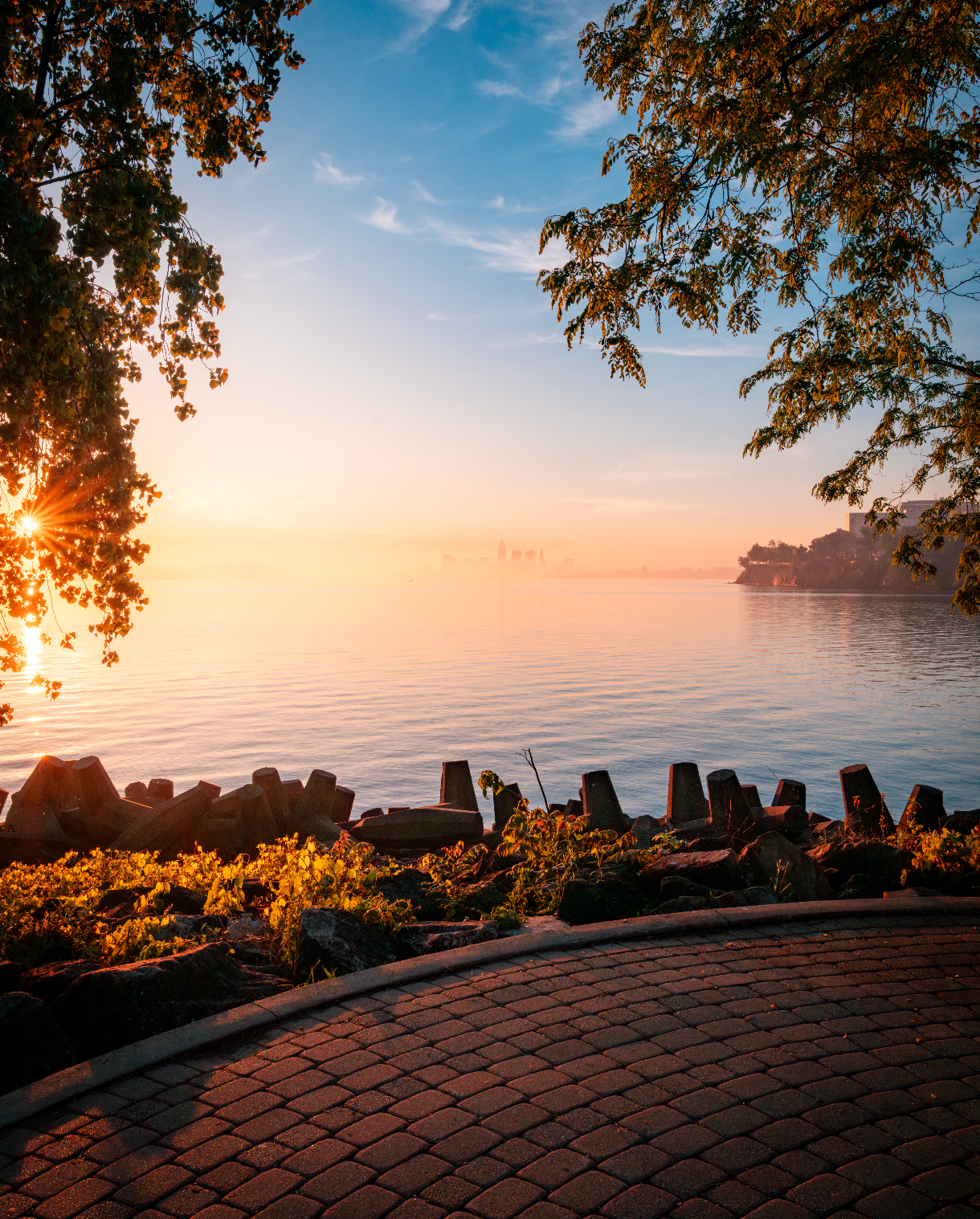 Peaceful Summer Mornings over Cleveland, Ohio from Lakewood Park