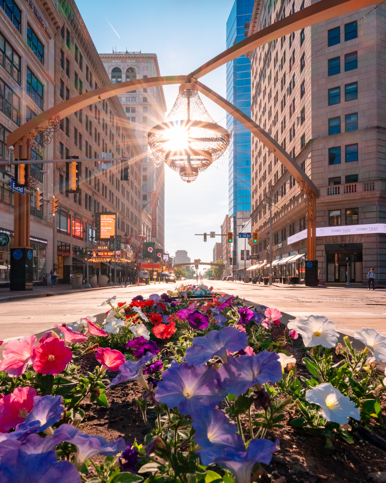 Chandelier Sunflares in Playhouse Square in Cleveland, Ohio