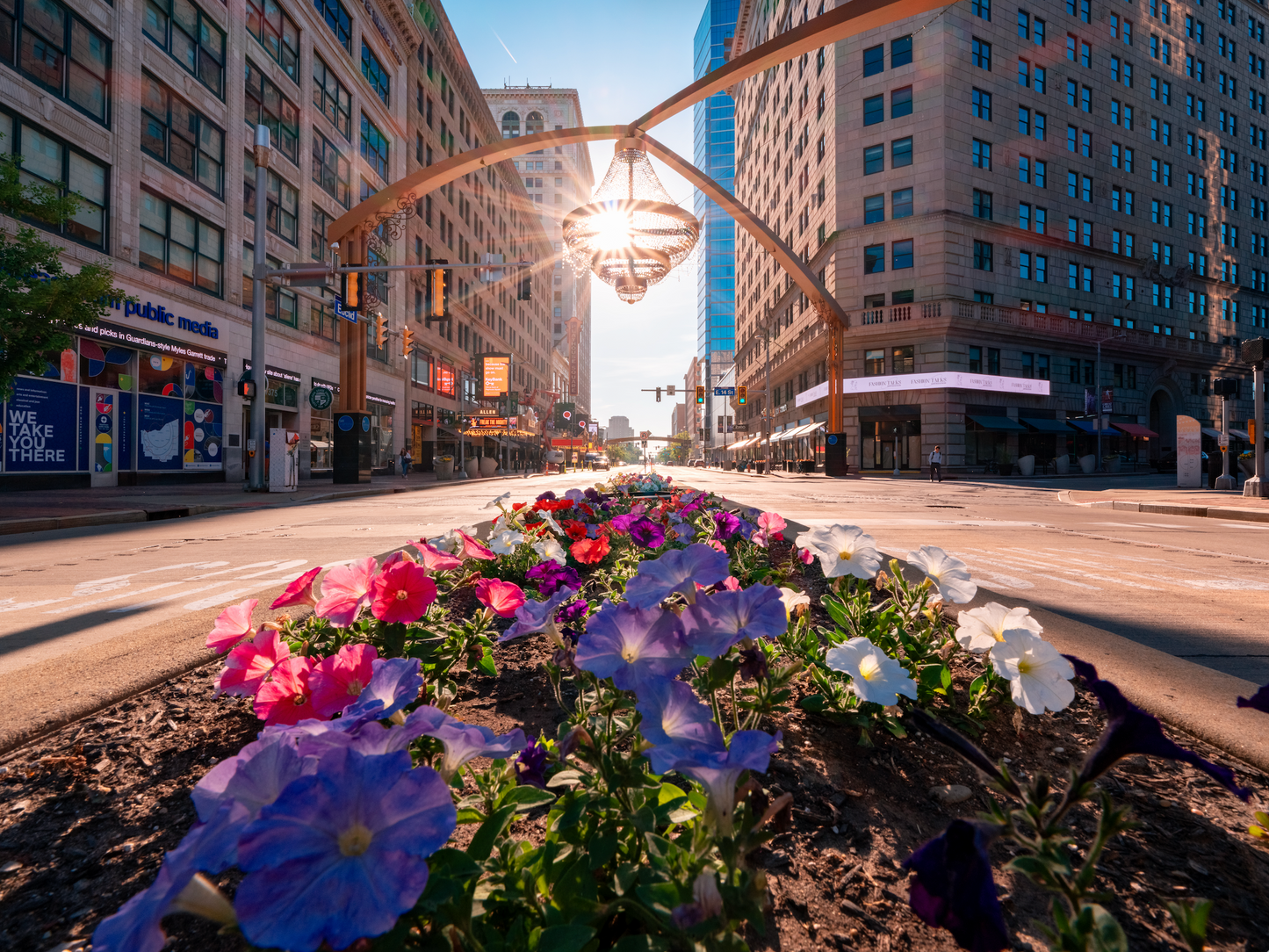 Chandelier Sunflares in Playhouse Square in Cleveland, Ohio