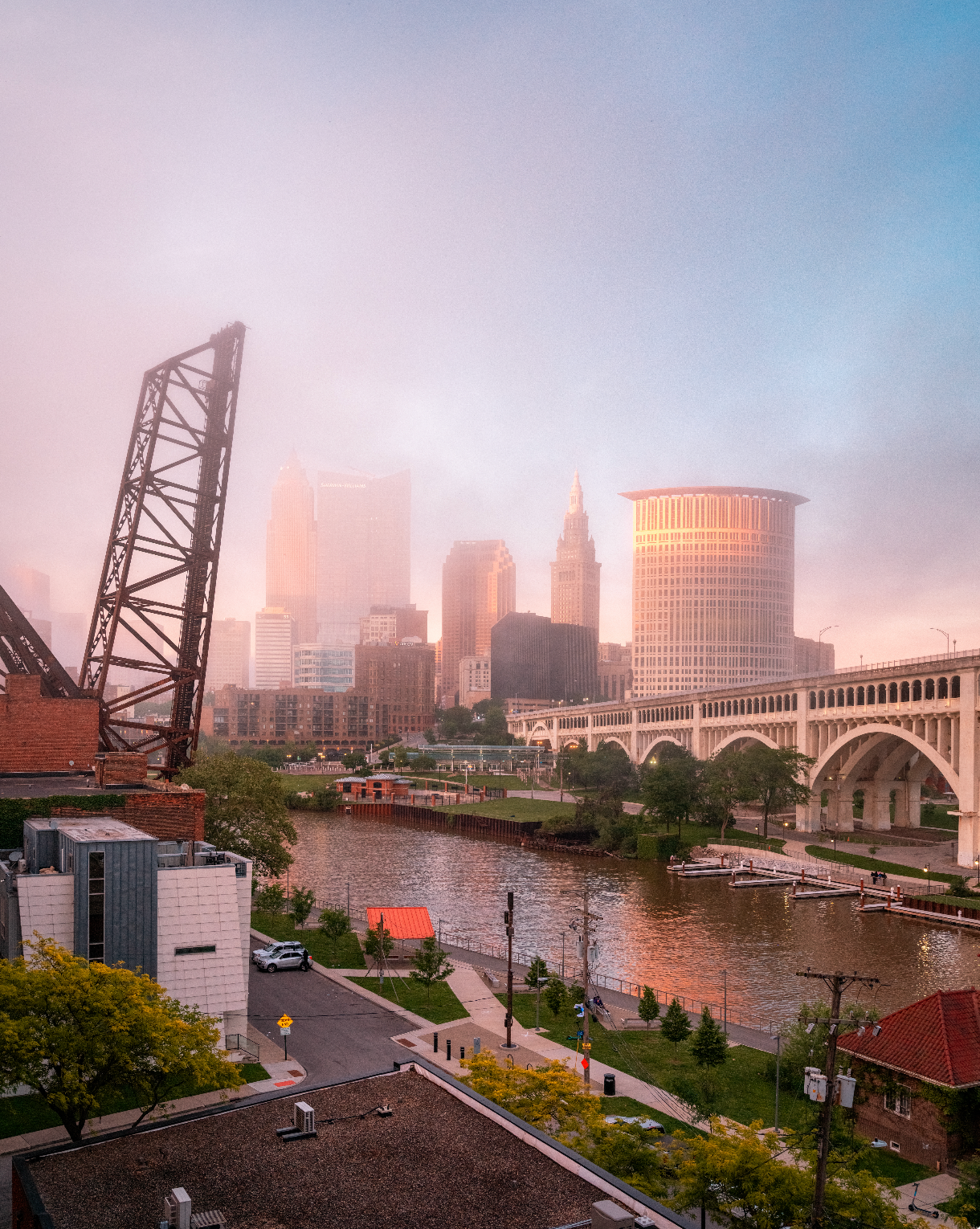 Foggy Superior Sunsets in Cleveland, Ohio