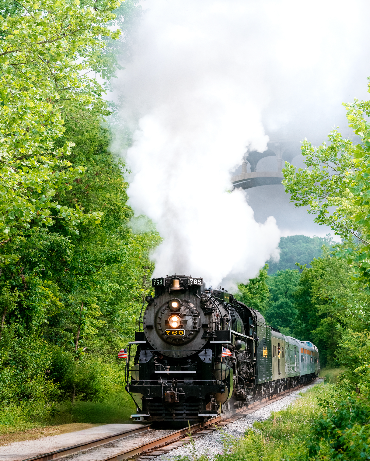 The Nickel Plate Road Steam Locomotive No. 765 Going Through Cleveland, Ohio